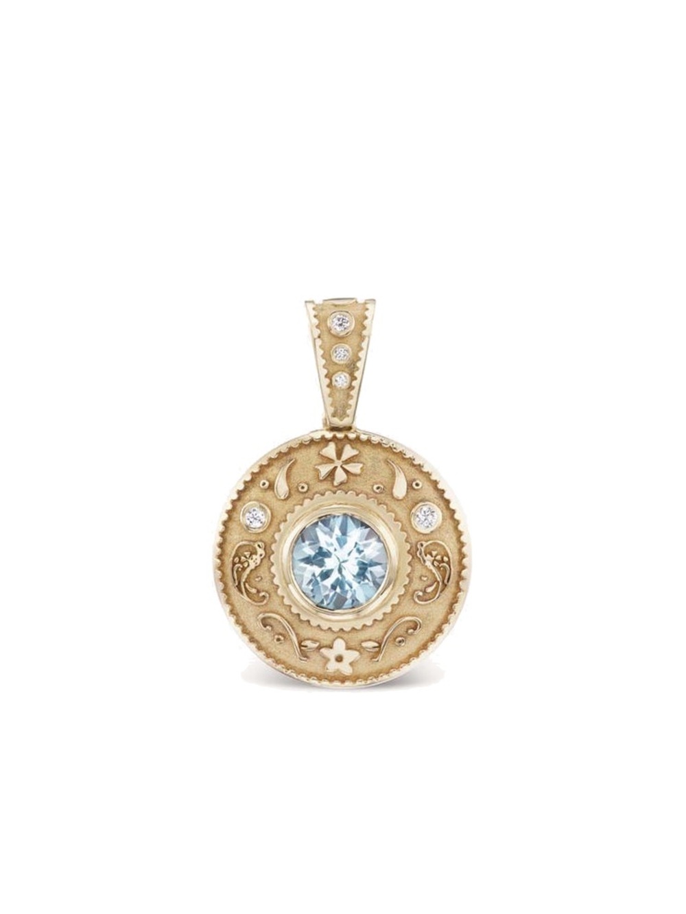 Marlo Laz Southwestern Round Charm Aquamarine